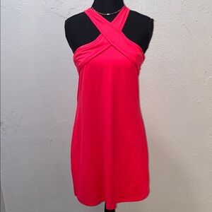 Fabletics Vibrant Pink Cross-Back Mini Dress